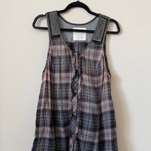 Free People Sleeveless Plaid Tunic - Blue Ombre